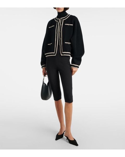 Tory Burch Black Wool And Cashmere-Blend Jacket