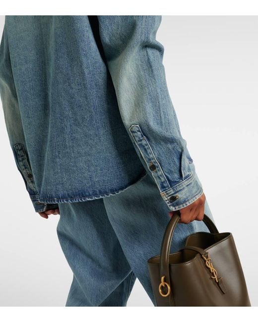 Camicia Di Jeans Cassandre di Saint Laurent in Blue