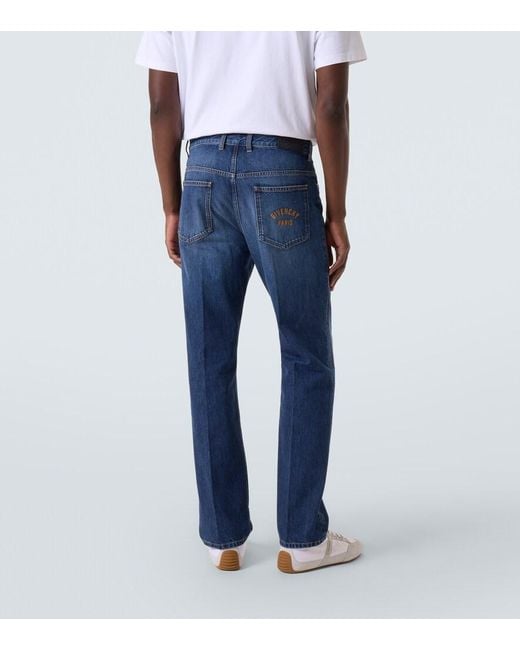 Jeans Rectos Con Efecto Desgastado Givenchy de hombre de color Blue
