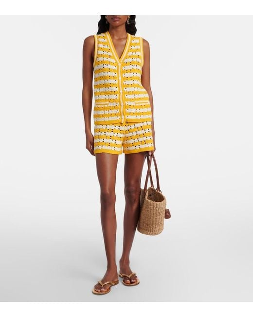 The Upside Yellow Goldie Watson Cotton Crochet Vest