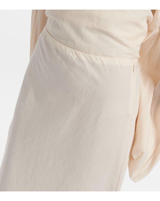 Falda larga Mauva de organza de seda y algodon Khaite de color White
