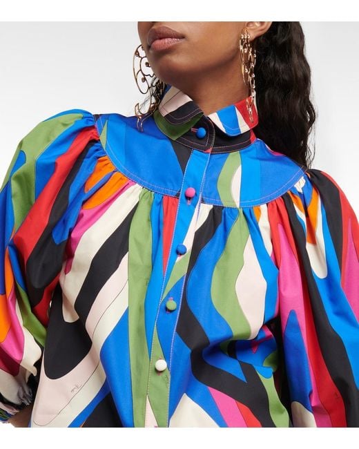 Emilio Pucci Red Printed Cotton Blouse