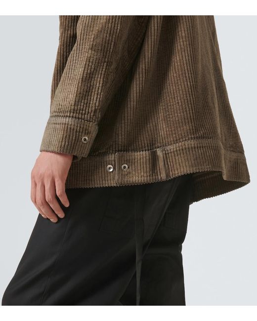 Rick Owens Natural Jumbo Corduroy Oversized Cotton Jacket for men