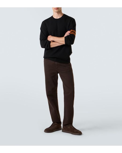 Zegna Black Striped Wool Sweater for men