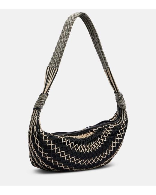 Lemaire Black X Filt Schultertasche Crossiant Aus Mesh