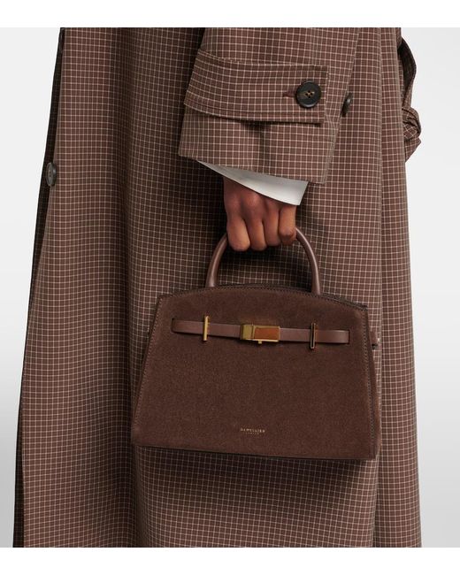 DeMellier London Brown Hudson Small Suede Top-Handle Bag