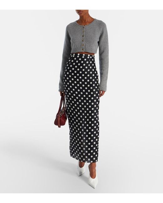 Khaite Gray Steph Cropped Cashmere Cardigan