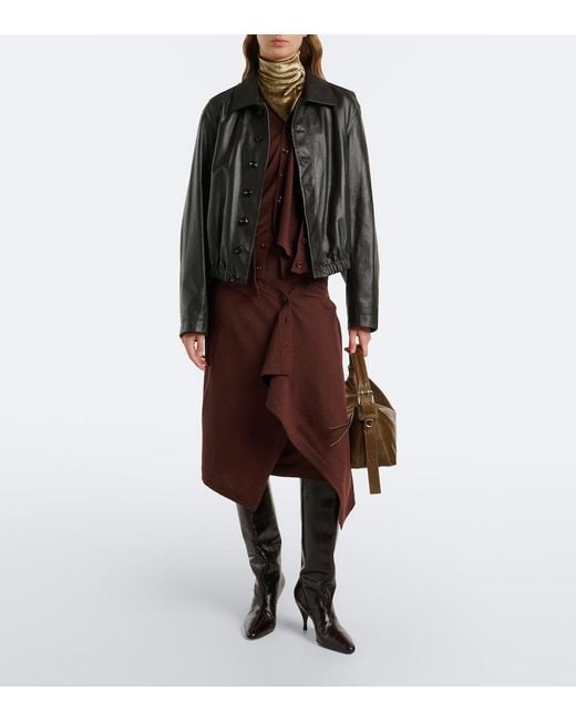 Lemaire Brown Small Belted Leather Shoulder Bag