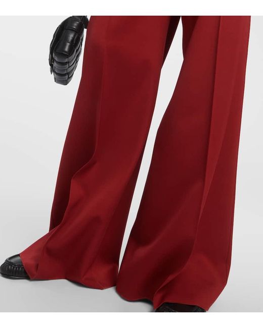 Max Mara Red Libbra Wool And Mohair Wide-leg Pants