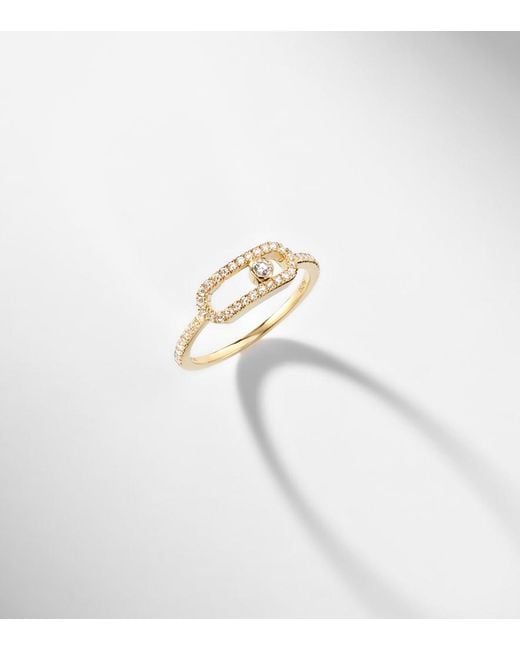 Messika White Move Uno 18Kt Ring With Diamonds