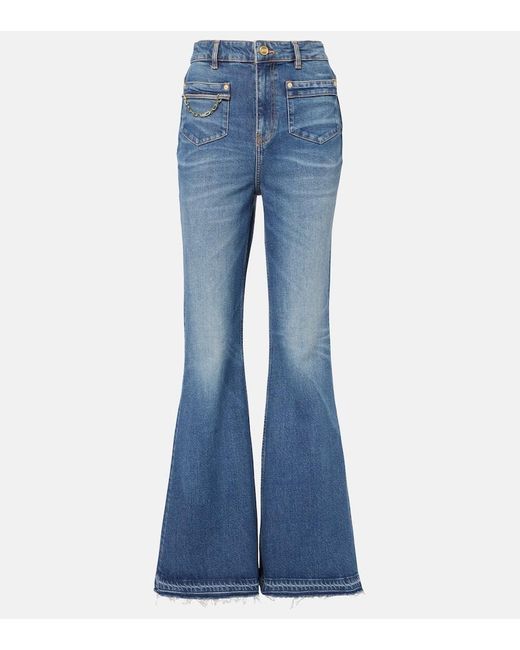 Ganni Blue High-Rise Flared Jeans Future Goddi