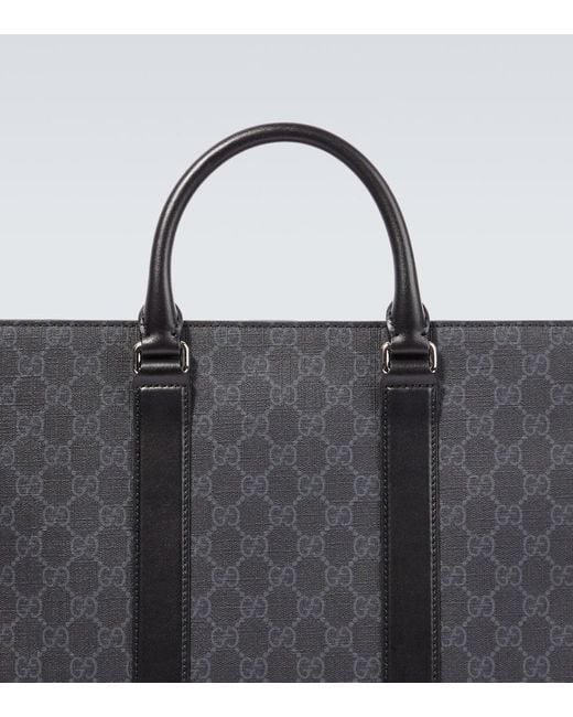 Gucci Tote Gg Supreme Medium Mit Leder in Black für Herren