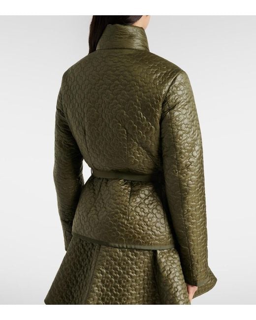 Moncler Green Geranium Quilted Down Jacket