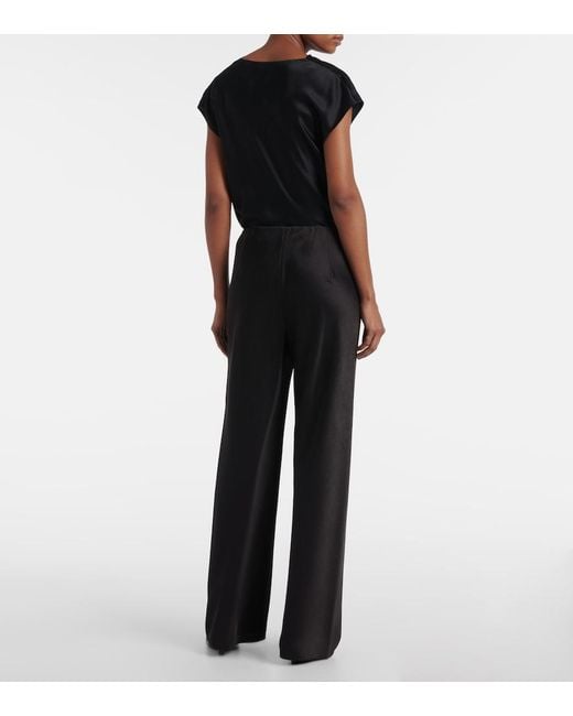 Vince Black High-Rise Satin Straight Pants