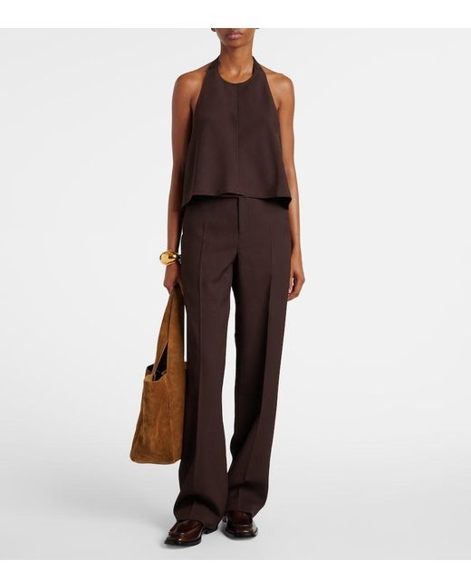 Wardrobe NYC Brown Wool Straight Pants