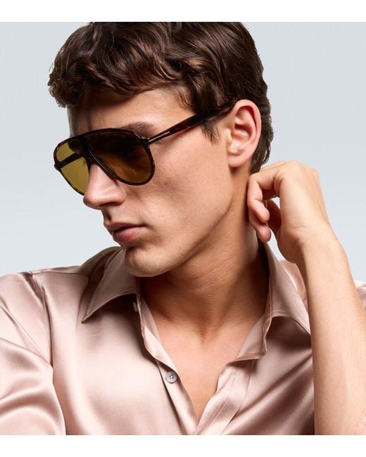 Tom Ford Brown Vladimir Pilot Sunglasses for men