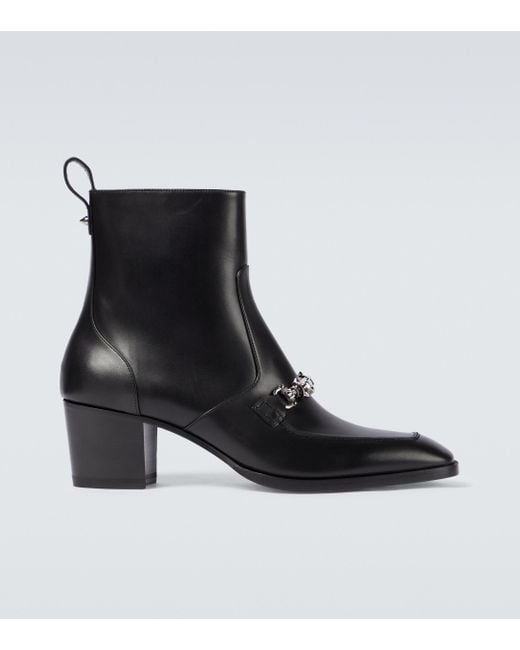 Christian Louboutin Mayerswing Leather Boots in Black for Men | Lyst