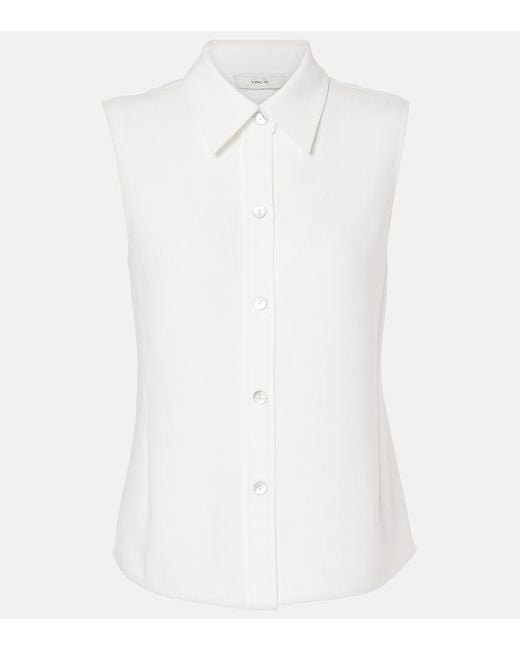 Vince White Crepe Vest