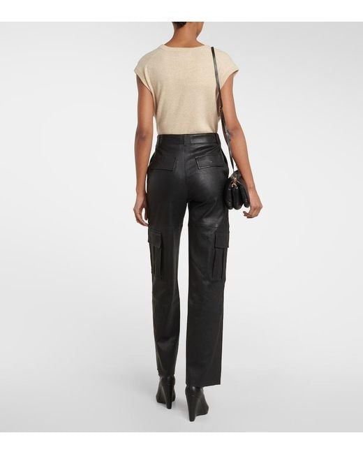 Stouls Black Axel Leather Cargo Pants