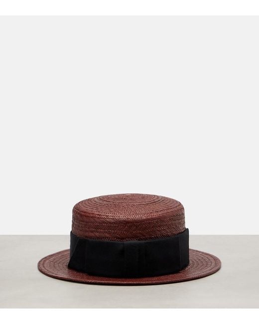 Loro Piana Red Elena Straw Sun Hat