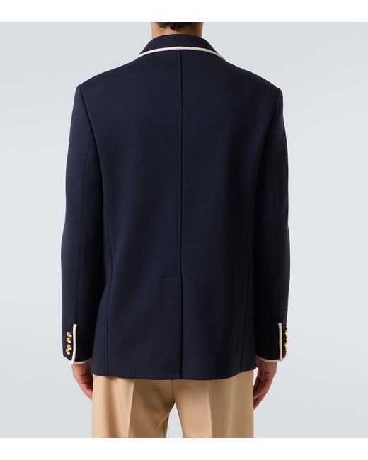Valentino Blue Wool Jersey Blazer for men