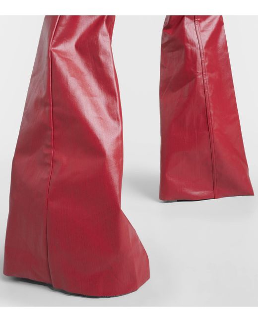 Rick Owens Red Bolan High-rise Coated Denim Jeans