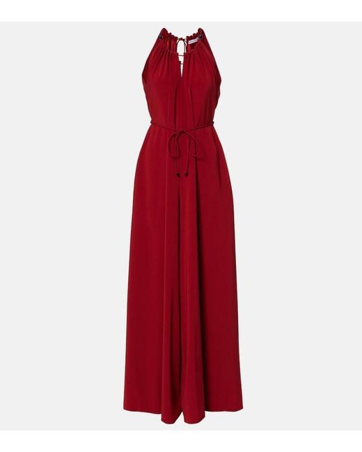 Max Mara Red Alamaro Halterneck Jumpsuit