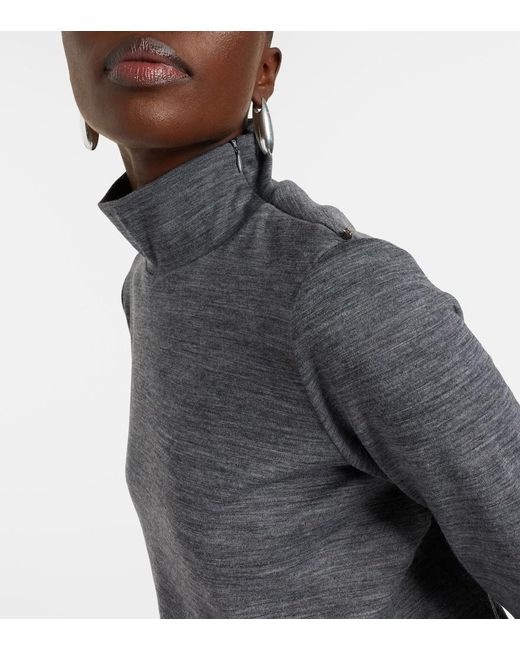 Sportmax Gray Luigia Wool And Cotton-Blend Minidress