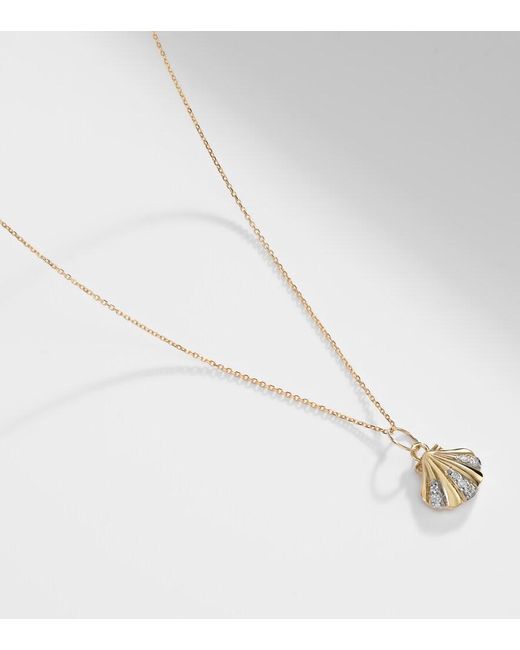 Mateo White Petite Venus 14Kt Pendant Necklace With Diamonds