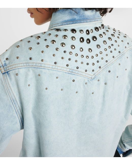 Alessandra Rich Blue Studded Denim Jacket