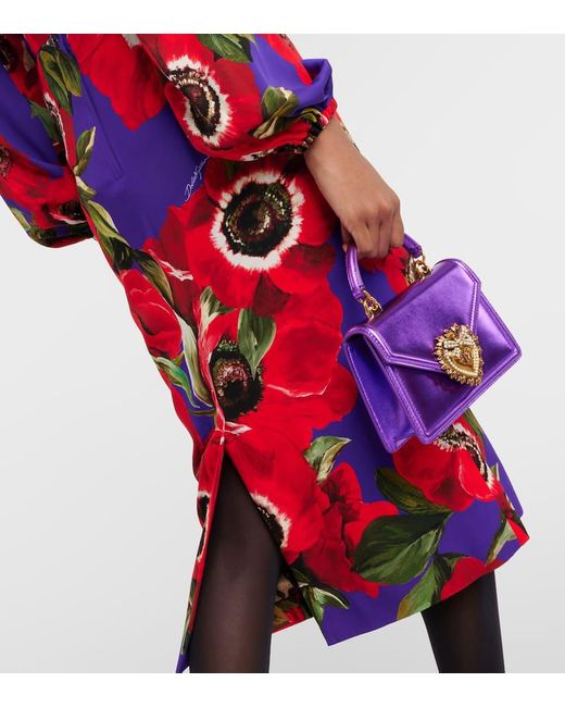 Falda de tubo con motivo floral Dolce & Gabbana de color Red