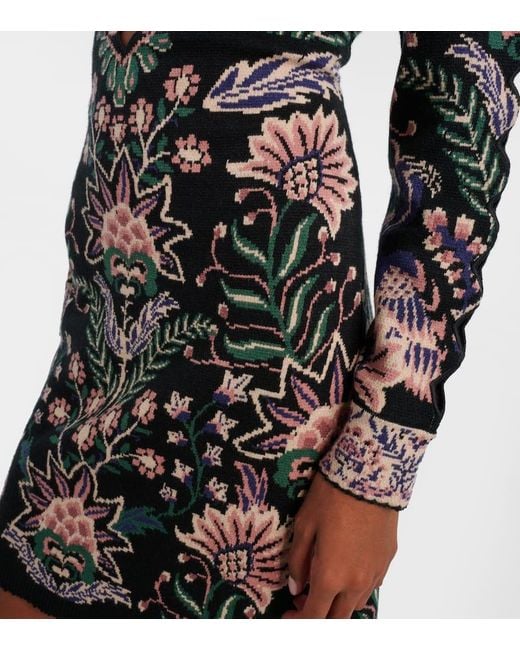 Farm Rio Black Marvelous Garden Minidress