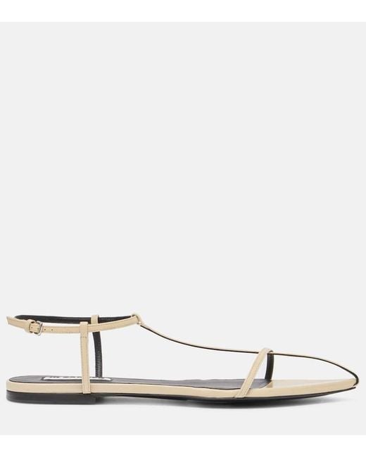 Jil Sander White Leather Sandals