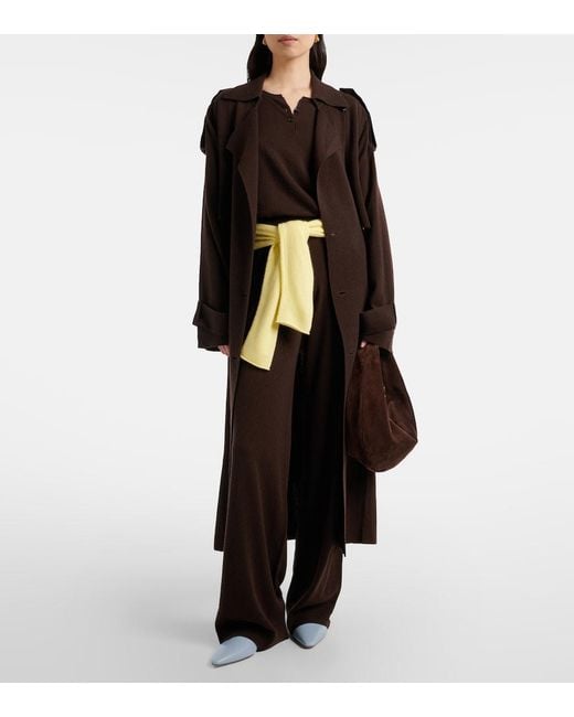 Jardin Des Orangers Brown Wool And Cashmere Wide-Leg Pants