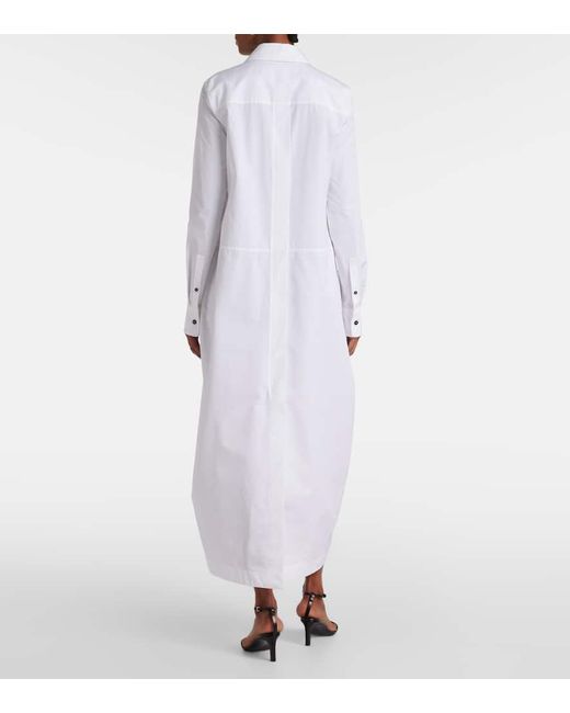 Jil Sander White Hemdblusenkleid Aus Baumwollpopeline
