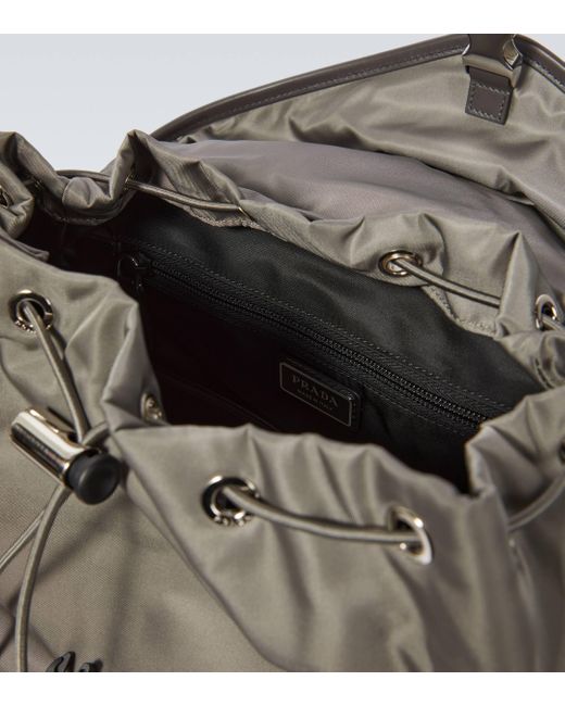 Prada Gray Re-nylon Backpack for men
