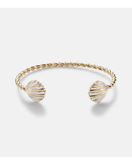 Yvonne Léon White Jonc Coquillage 18Kt Bracelet With Diamonds