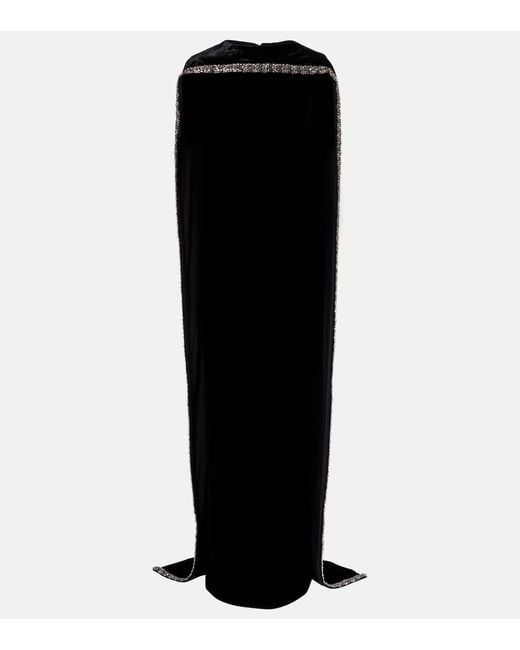 Roland Mouret Black Verzierte Robe Aus Samt