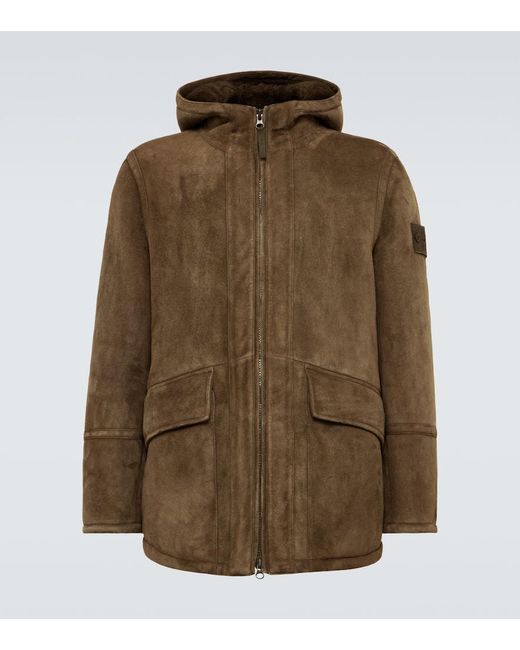 Veste Ghost Compass En Daim Et Shearling Stone Island pour homme en coloris Green