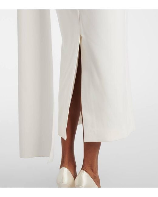 Roksanda White Bridal Maite 2 Caped One-Shoulder Gown