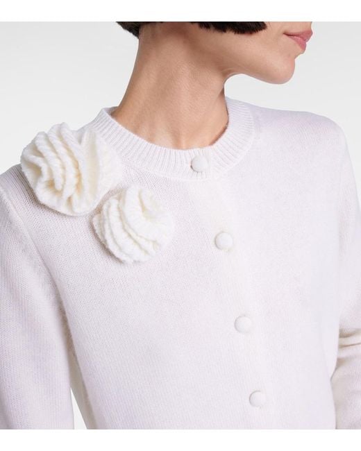 Jardin Des Orangers White Wool And Cashmere Cardigan