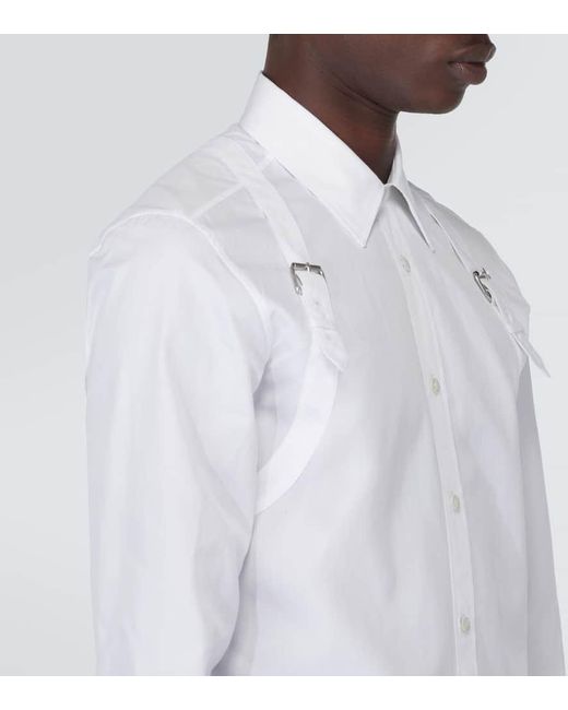 Alexander McQueen Hemd Harness aus Baumwollpopeline in White für Herren