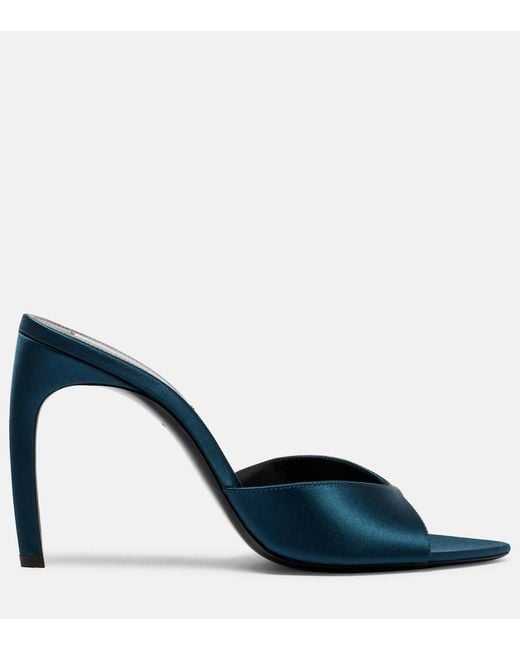 Victoria Beckham Blue Harlow 100 Satin Mules