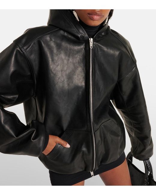 Balenciaga Black Lined Zip-Up Leather Jacket
