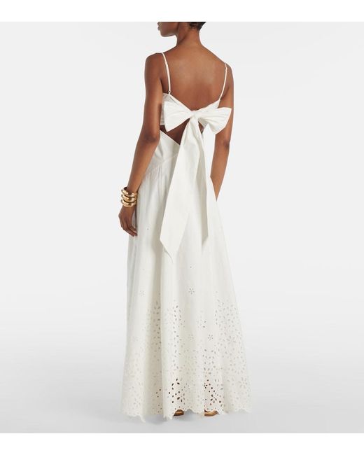 Self-Portrait White Broderie Anglaise Cotton Maxi Dress