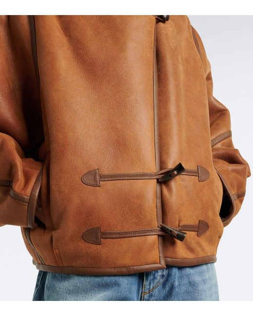 Isabel Marant Brown Amiel Hooded Leather Jacket