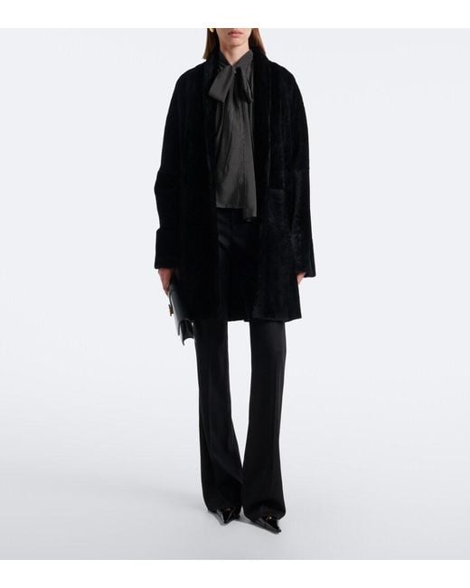 Nour Hammour Black Raquel Shearling Coat