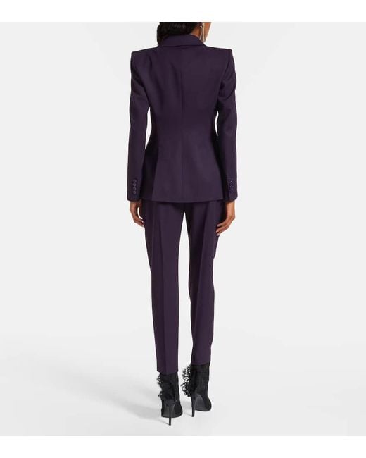 Alexander McQueen Blue Wool Blazer