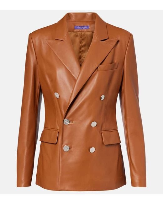 Ralph Lauren Brown Camden Leather Blazer