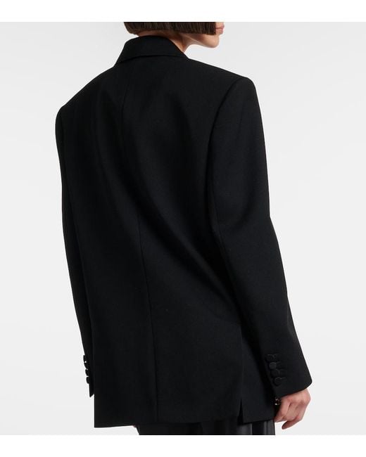 Saint Laurent Black Double-Breasted Wool Blazer